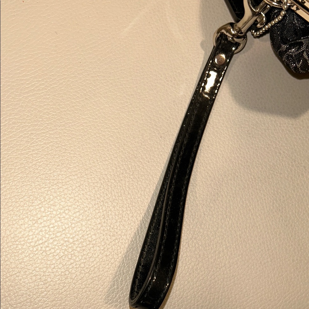 Coach Optic C Mini Signature Lurex Black Wristlet Clutch - Picture 11 of 17